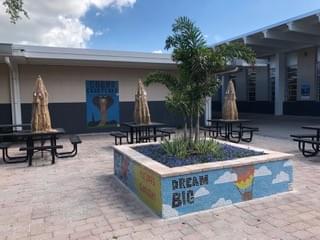 Coleman Middle School garden project with mosaic tiles